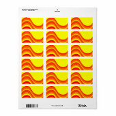 Etiket rood Oranje en geel adres (Full Sheet)