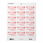 Etiket rood Snowflake met kerstrede (Full Sheet)