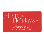 Etiket rood Vakantie (Voorkant)