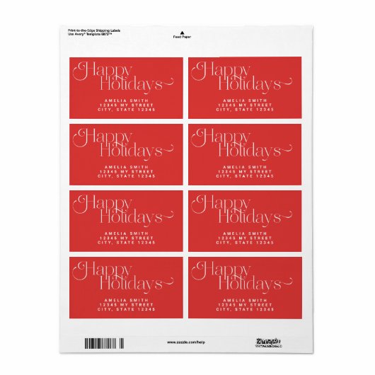 Etiket rood Vakantie (Full Sheet)