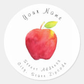 Etiket rood Waterverf Apple-adres (Voorkant)