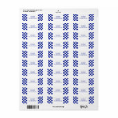 Etiket Royal Blue en White Checkered Pattern (Full Sheet)