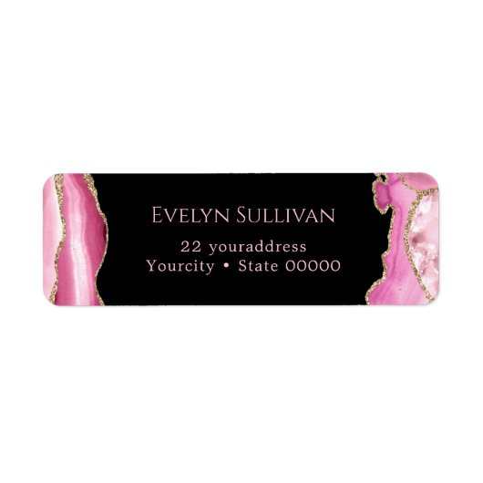 Etiket roze en goudkleurige retournering (Voorkant)