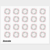 Etiket "Roze Floral Wreath" (Vel)