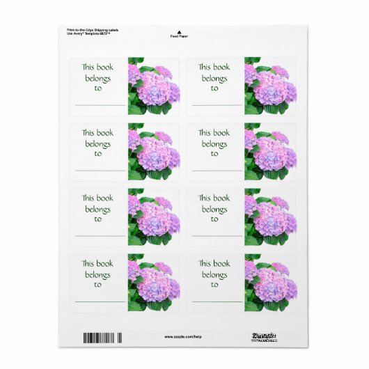 Etiket Roze Hydrangea (Full Sheet)