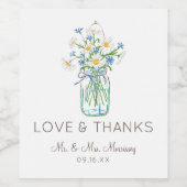 Etiket Rustic Mason Jar bruiloft (Enkel label)