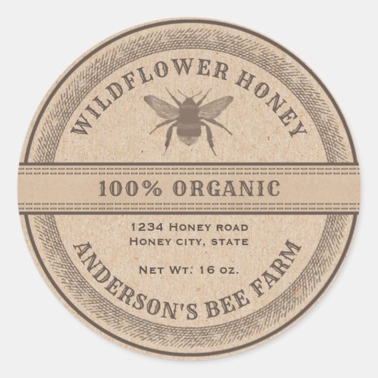 Etiket rustige Kraft bee (Voorkant)