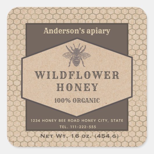 Etiket  rustige Kraft bijen (Voorkant)