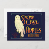 Etiket sneeuwovende appels briefkaart (Voorkant / Achterkant)