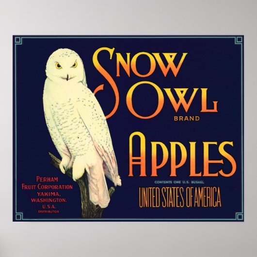 Etiket sneeuwovende appels poster (Voorkant)