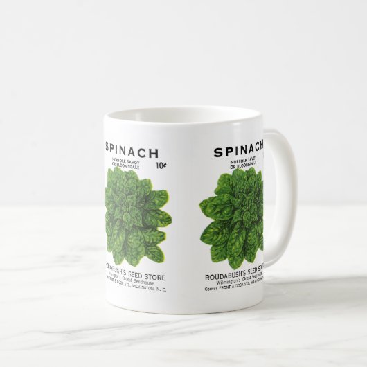 Etiket spinazie koffiemok (Voorkant rechts)