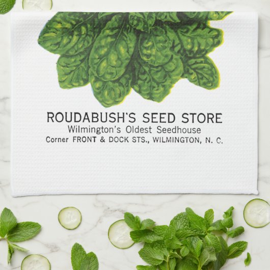 Etiket spinazie theedoek (Gevouwen)