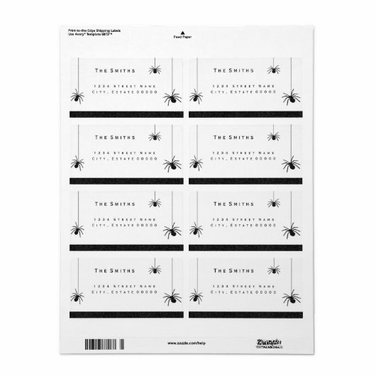 Etiket spinnen en strepen (Full Sheet)