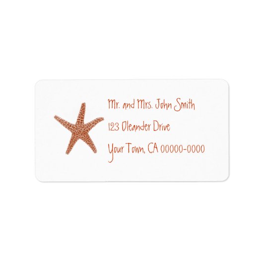 Etiket Starfish Adres (Voorkant)
