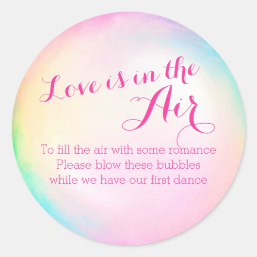 Etiket stickers voor bruiloft Bubbles (Voorkant)