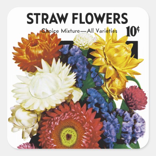 Etiket stro Flowers Seed Packet Label (Voorkant)