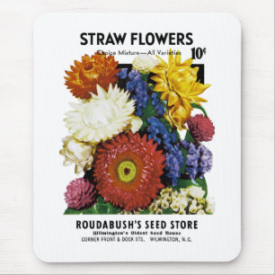 Etiket stro Flowers Seed Packet Label Muismat