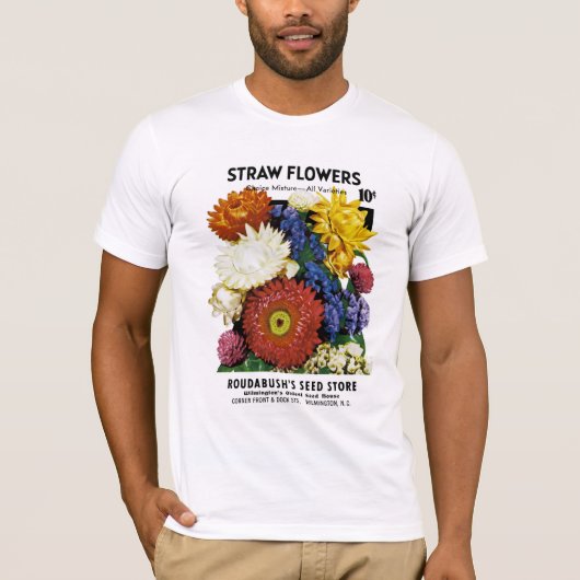 Etiket stro Flowers Seed Packet Label T-shirt (Voorkant)