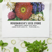 Etiket stro Flowers Seed Packet Label Theedoek (Gevouwen)