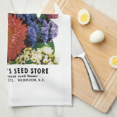 Etiket stro Flowers Seed Packet Label Theedoek (Quarter Fold)