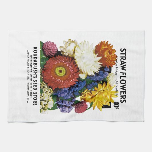 Etiket stro Flowers Seed Packet Label Theedoek (Horizontaal)