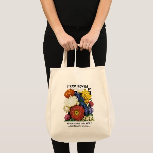 Etiket stro Flowers Seed Packet Label Tote Bag (Voorkant (product))