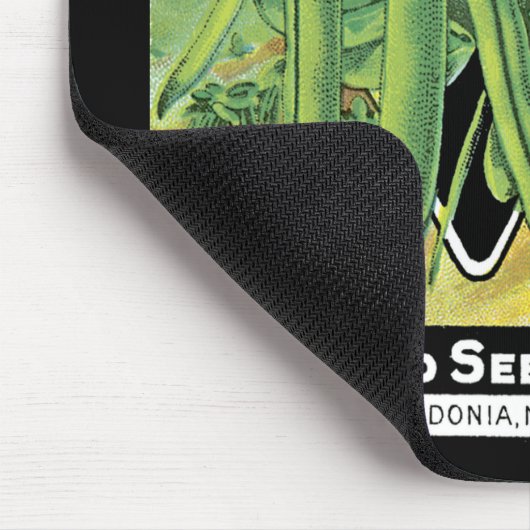 Etiket struik bonen zaadverpakking muismat (Hoek)