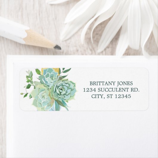 Etiket Succulent Return Address Label (Insitu)