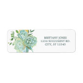 Etiket Succulent Return Address Label (Voorkant)