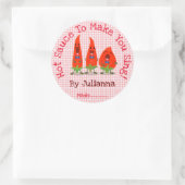 Etiket ter illustratie van cartoon van cute chili  (Tas)