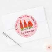 Etiket ter illustratie van cartoon van cute chili  (Envelop)