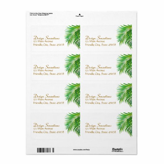 Etiket Tropisch adres (Full Sheet)