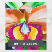 Etiket Tropische orchidee waterverf (Enkel label)