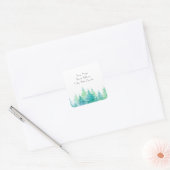 Etiket "Turquoise Green Waterverf Evergreen Trees" (Envelop)