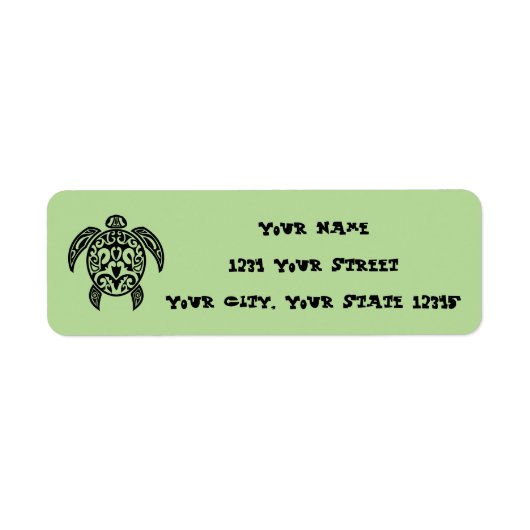 Etiket Turtle Address Label (Voorkant)