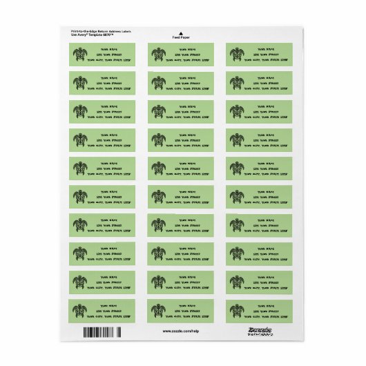 Etiket Turtle Address Label (Full Sheet)
