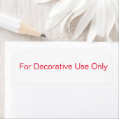 Etiket "Uitsluitend voor decoratief gebruik" (Insitu)