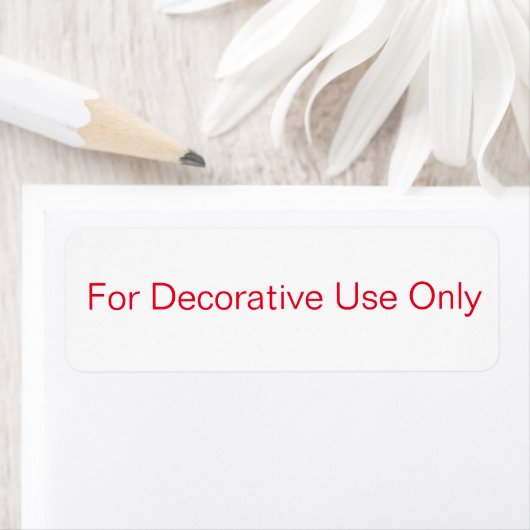 Etiket "Uitsluitend voor decoratief gebruik" (Insitu)