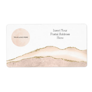 Etiket uw Logo Blush & Gold Address Label