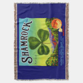 Etiket van 1930 op fruitkratten Shamrock Navel Sin Deken (Voorkant Verticaal)