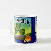 Etiket van 1930 op fruitkratten Shamrock Navel Sin Koffiemok (Voorkant links)