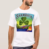 Etiket van 1930 op fruitkratten Shamrock Navel Sin T-shirt (Voorkant)