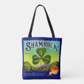 Etiket van 1930 op fruitkratten Shamrock Navel Sin Tote Bag (Achterkant)