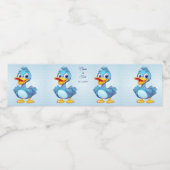 Etiket van blauwe eend-waterfles (Enkel label)