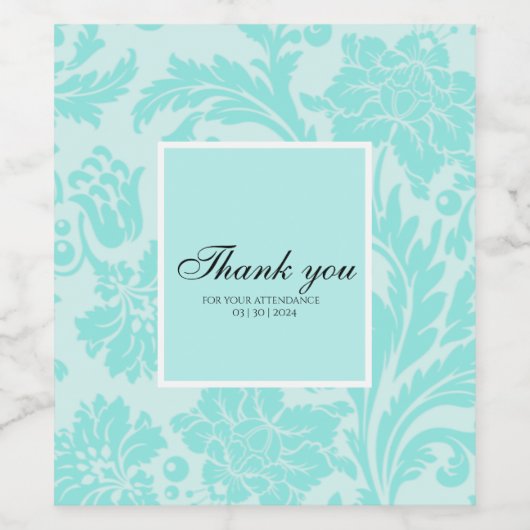 etiket van blauwgroen dampwijn (Enkel label)