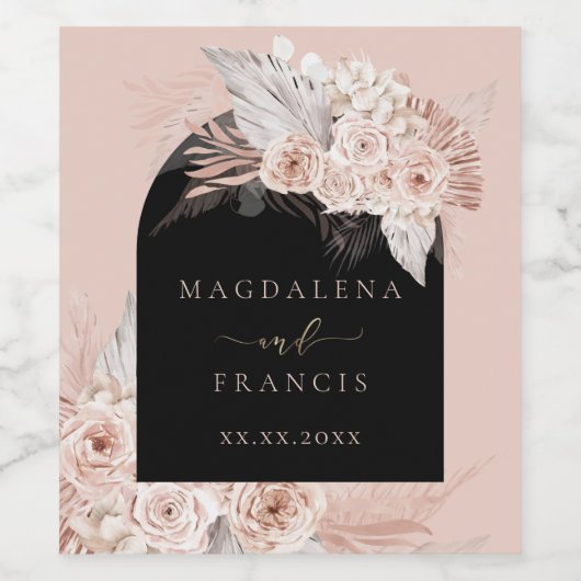 etiket van boho arch bruiloft (Enkel label)