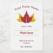 Etiket van de ahornstroop Sticker (Enkel label)