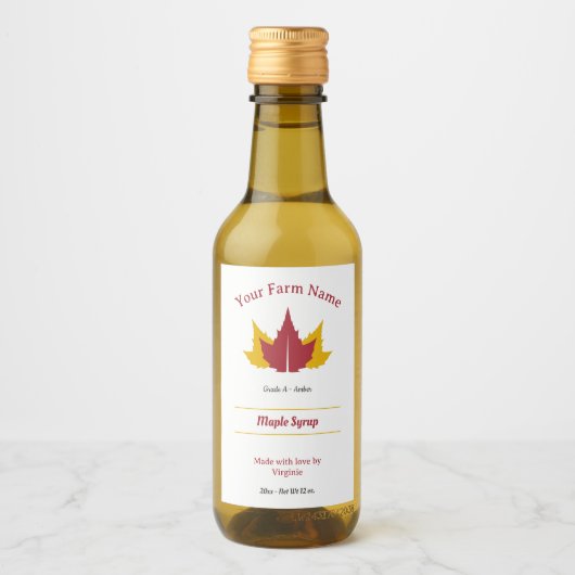 Etiket van de ahornstroop Sticker (Voorkant)