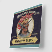 etiket van de Bonen Stringless van jaren Vierkante Klok (Hoek)