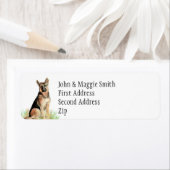 Etiket van de Duitse herderstiefnaam Shepherd Dog (Insitu)